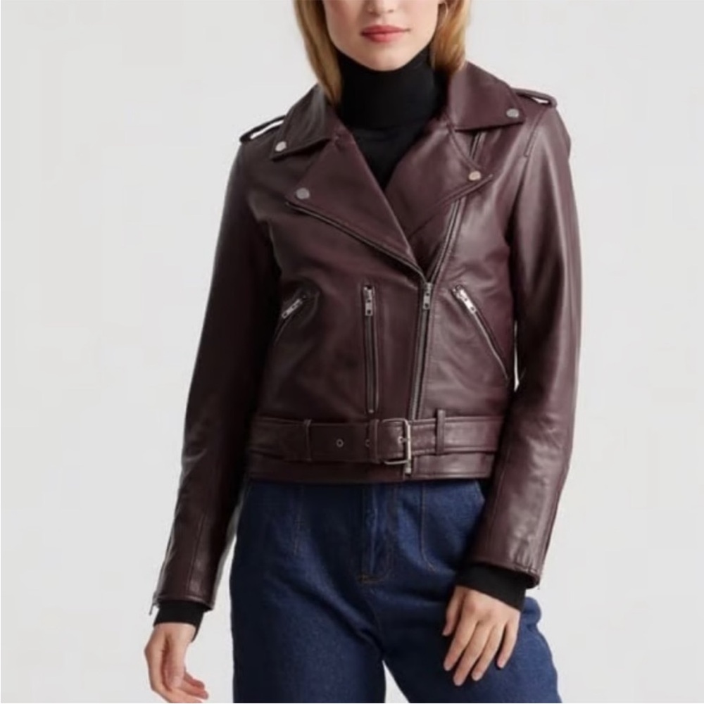 Quince leather moto jacket